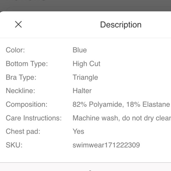 ROMWE Women’s Contrast Piping Halter Top High Leg Tie Bikini - blue, size L - Picture 9 of 9